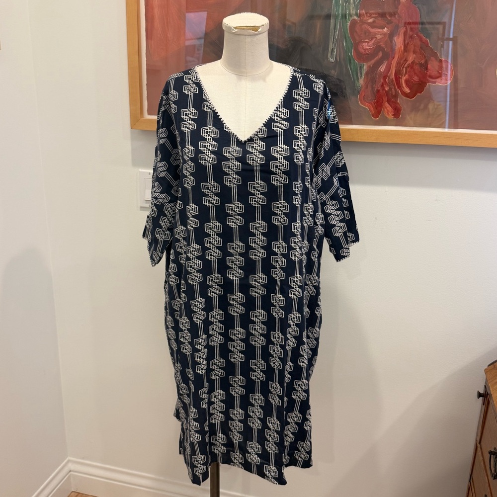 Layla Fatin Dress - Rimsha Navy/White